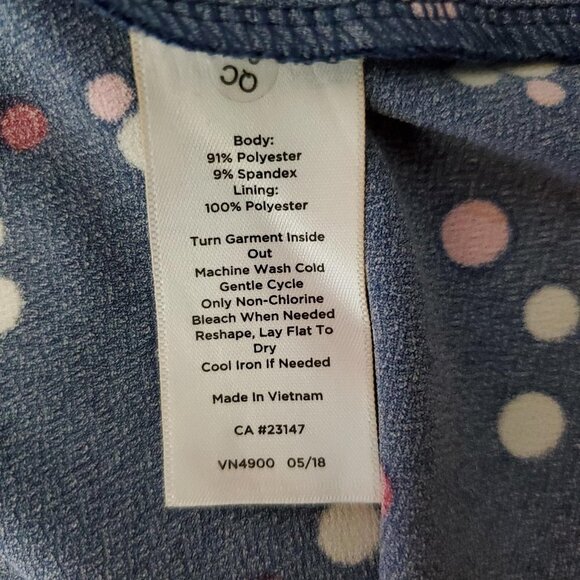 💥348 Talbots Navy Blue Long Sleeve Polka Dot Midi Dress - Picture 5 of 6